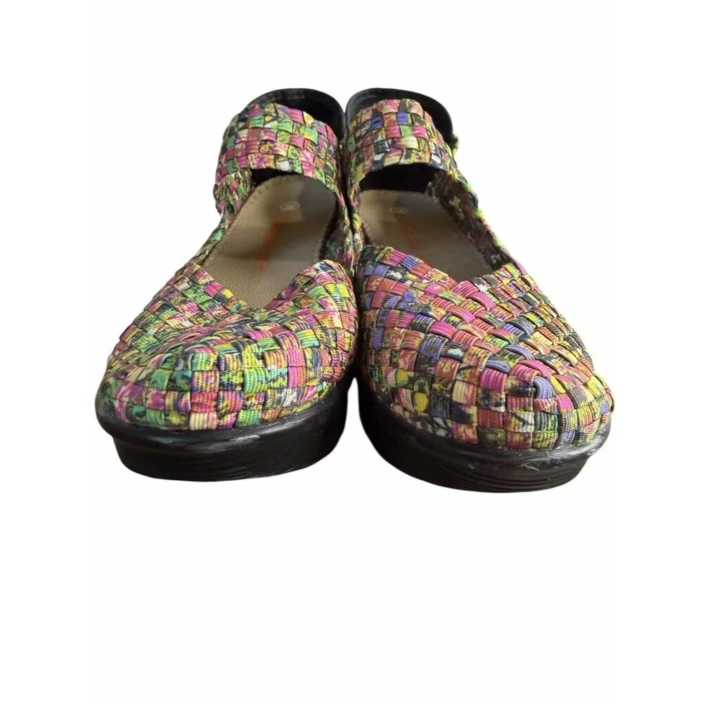 Bernie Mev Lulia Wedge Shoes Womens EU 38/8M Colorful Woven Slip On Platform